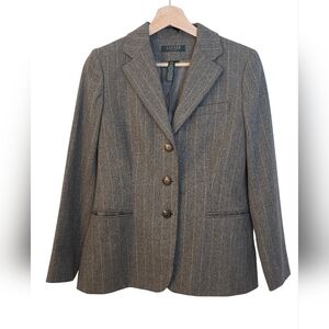 Classic Gray LAUREN Ralph Lauren Lambswool Blazer Women's 6P Excellent Condition